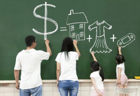Como famílias podem a ensinar aos filhos sobre dinheiro