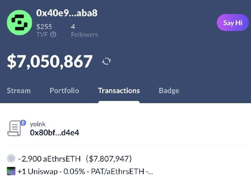 Bot MEV: $7.8 milhões desviados em defesa de rede contra hacker — gráfico 1