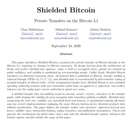 Shielded Bitcoin L1: a ruptura com a vigilância na camada base